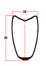 Llanta tubular de freno de disco RD28-50T-SL