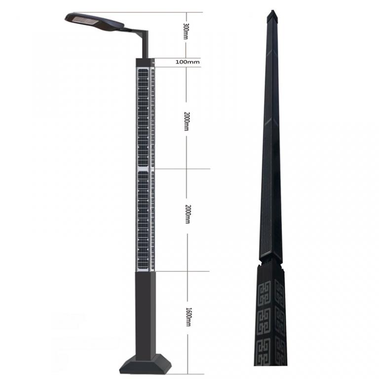 Solar Wrap Pole Vertical System For Square Pole Design 2FSG037-NEWLIGHT ENERGY