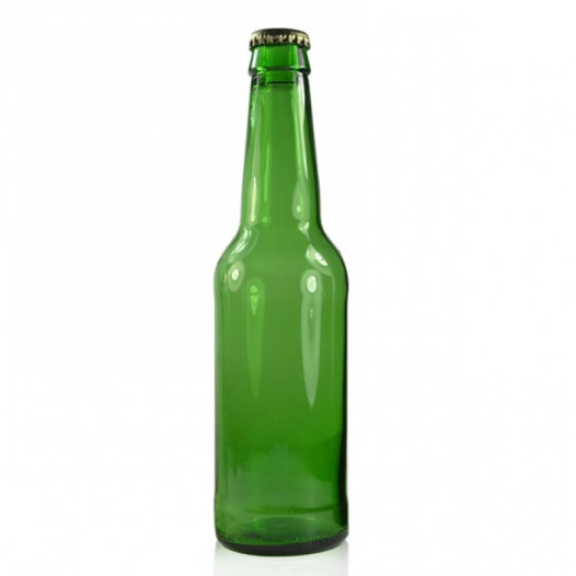 Botellas de cerveza verde de 330ml de forma redonda
