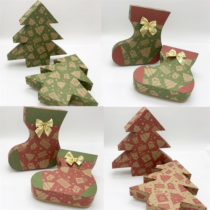 Cajas de papel de regalo de Navidad con tapas.