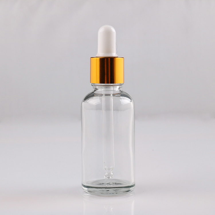 Botella de aceite esencial vacío transparente transparente de 30 ml con gotero