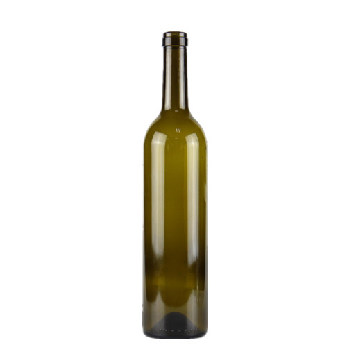 Botellas de vino verdes antiguas de 750 ml