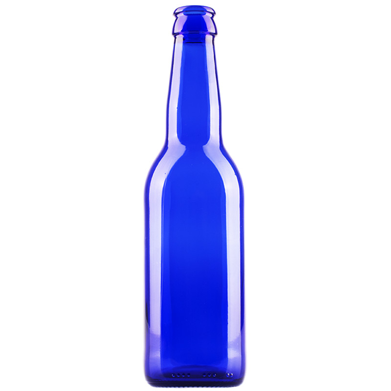 Botella de cerveza de cristal azul de 330 ml de cobalto