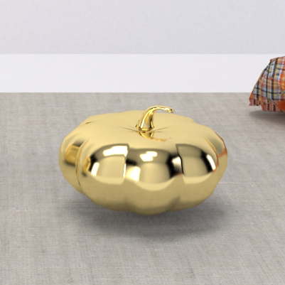 Decoración del hogar de la calabaza de galvanoplating de oro de porcelana con derechos de autor