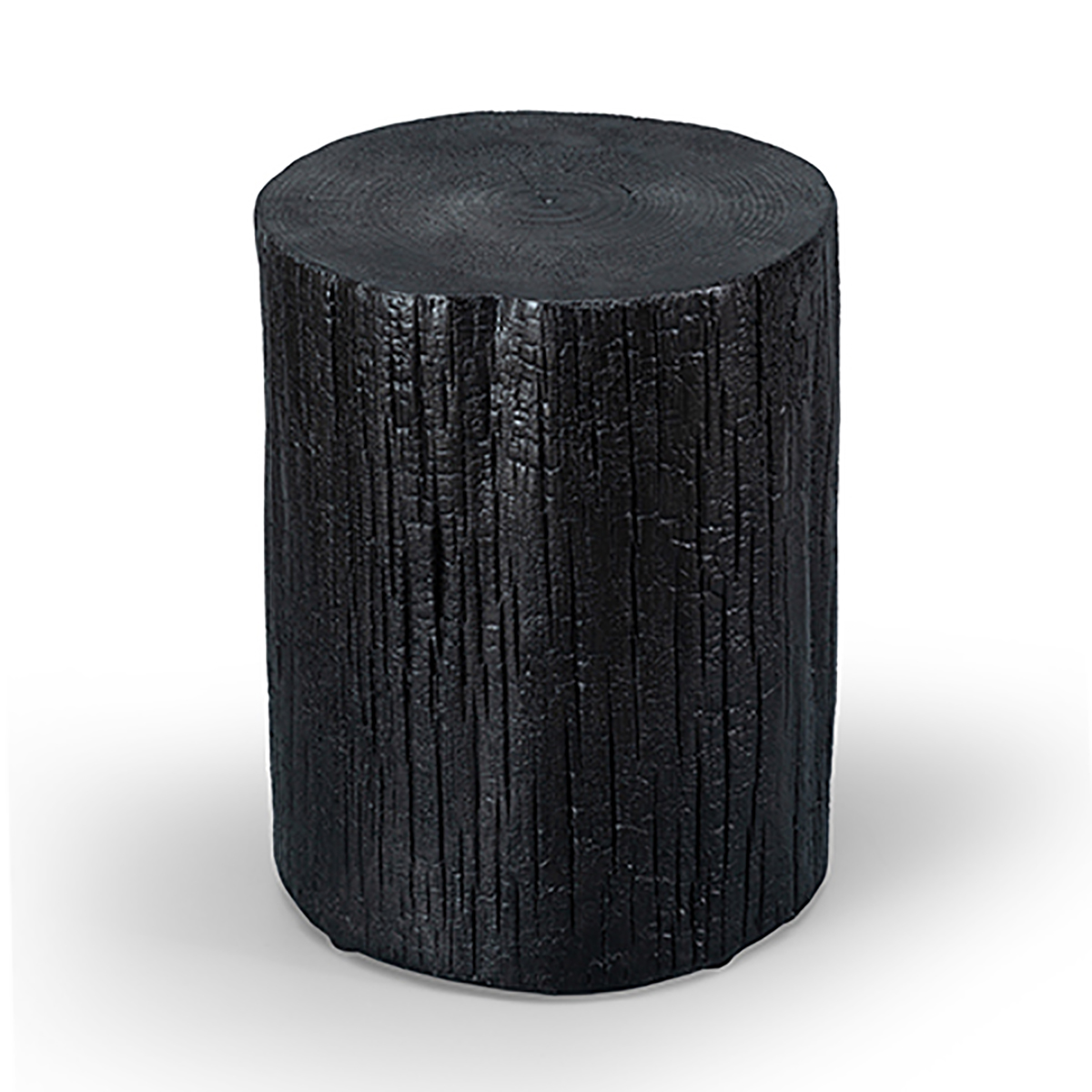 Mesa de acento de madera de caracol Faux en muebles negros