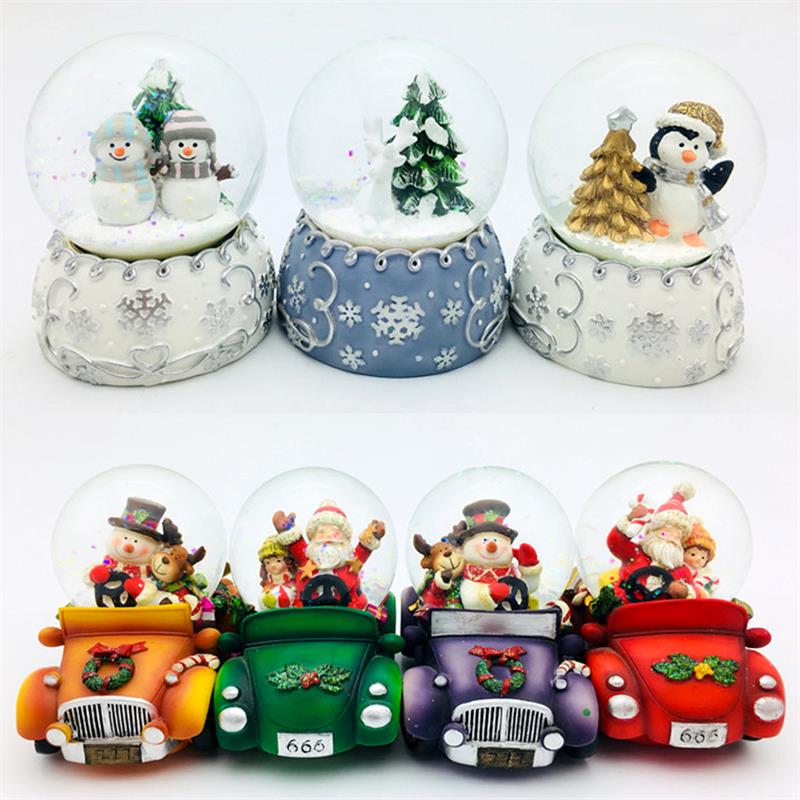 Polyresin Snowball con diseño de Navidad