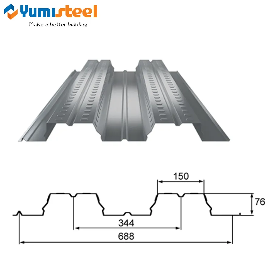 Hojas de cubierta de piso corrugado de acero de metal de acero de metal de 1.0 mm