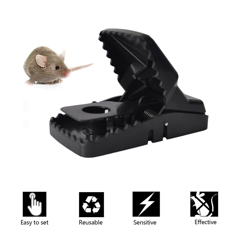 Control de plagas de plástico reutilizable Conjunto rápido Snap Mouse Rata Asesino Trampa