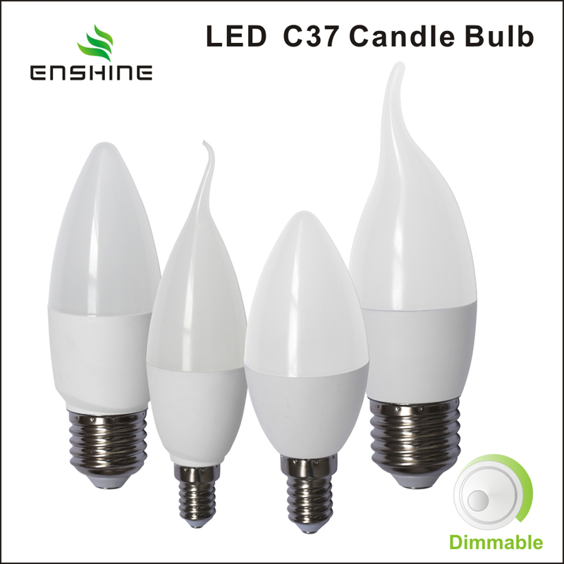 3W - 7W Lámparas de vela LED dimmables blancas C37 YX-CD7