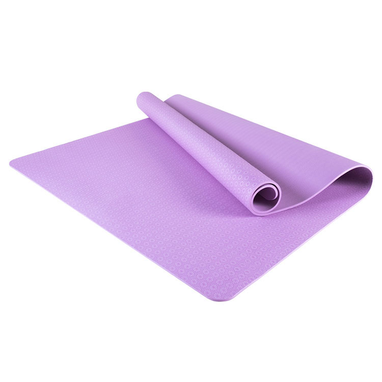 Amistento amable impreso en relieve en relieve grueso antideslizante TPE Púrpura Fitness Yoga Mat