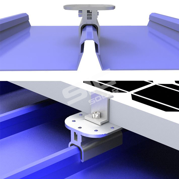 Abrazaderas de techo de costura de pie para el panel solar