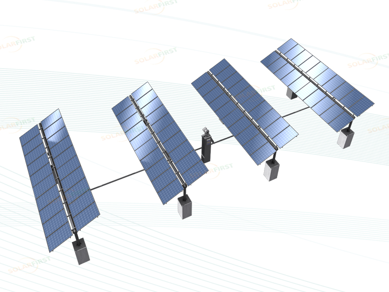 Sistema de seguimiento solar de un solo eje del eje de la fila de vínculo