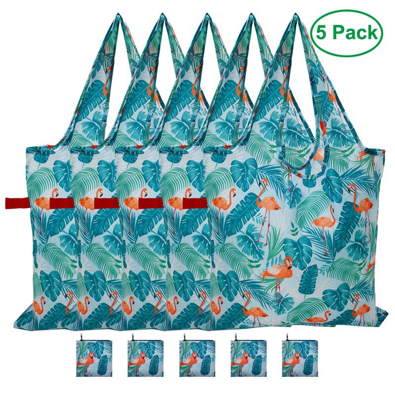 Gran capacidad Duradera reutilizable lindo bolsas de bolsas 5 paquetes