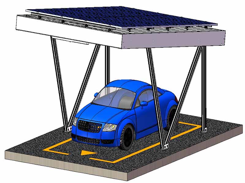 Sistema de montaje de carport solar impermeable de tipo N