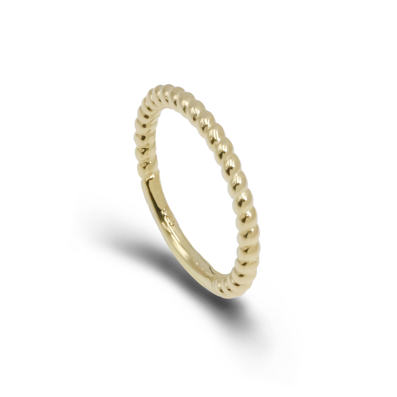 Banda de anillo de plata esterlina sólida 18k chapado en oro para mujeres