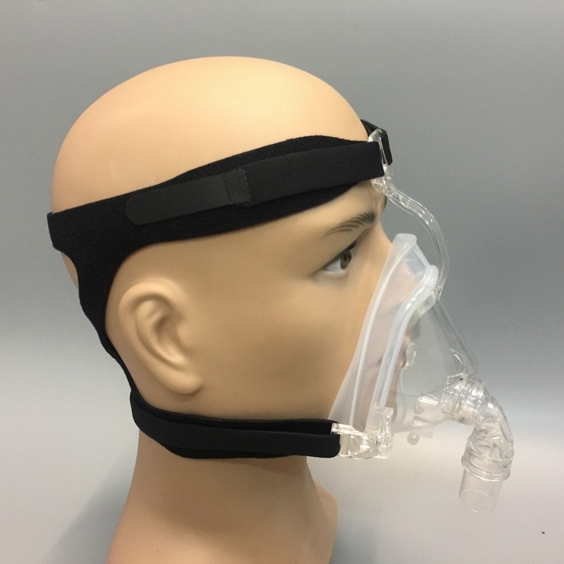 Máscara de CPAP de silicona con cara completa con sombrero