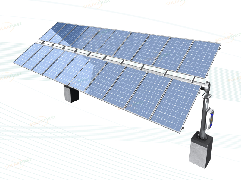 Rastreador solar de un solo eje horizontal.