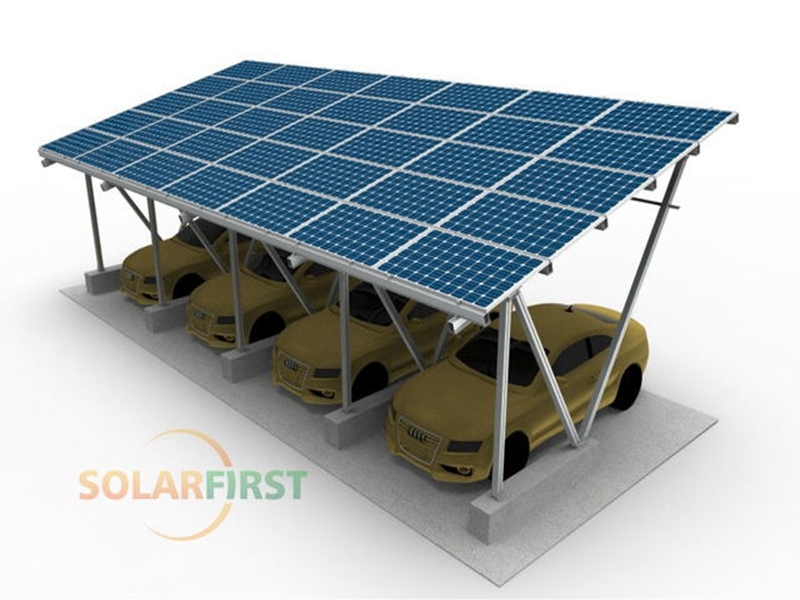 Cochera solar anodizada de aluminio Montaje en tierra para energía solar
