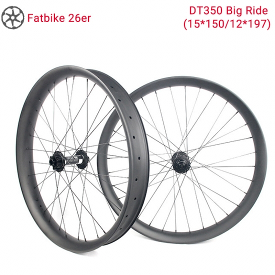 Lightcarbon 26er Fatbike Wheels de carbono DT350 Big Ride Snow Bike Ruedas de carbono
