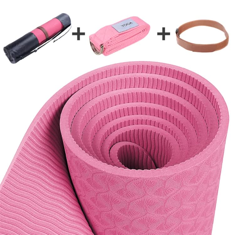 Precio barato duradero de alta calidad Rollo rosa TPE Yoga Mat