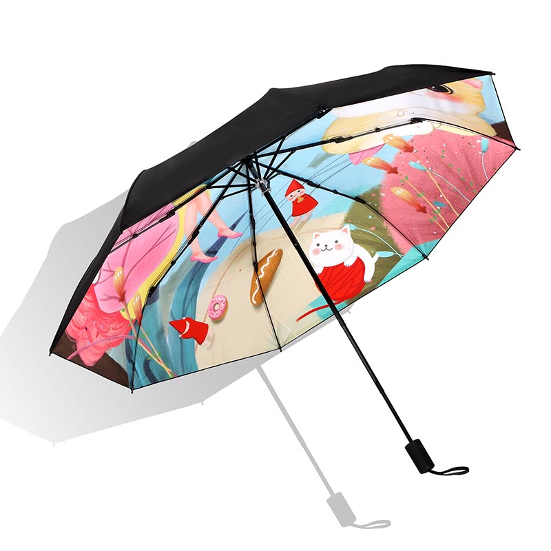 Paraguas plegables manuales compactas impresas personalizadas