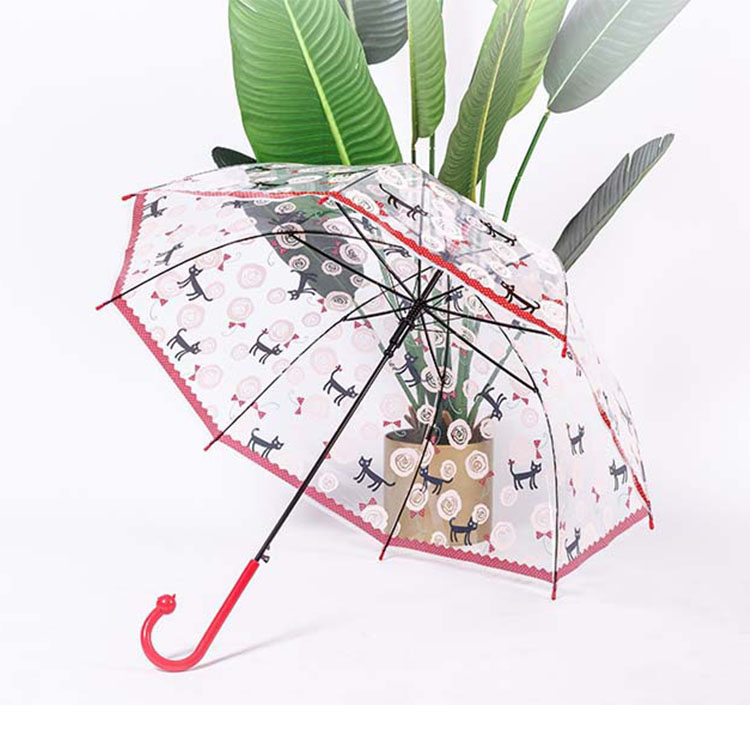 Creativo gato mango niños paraguas transparente