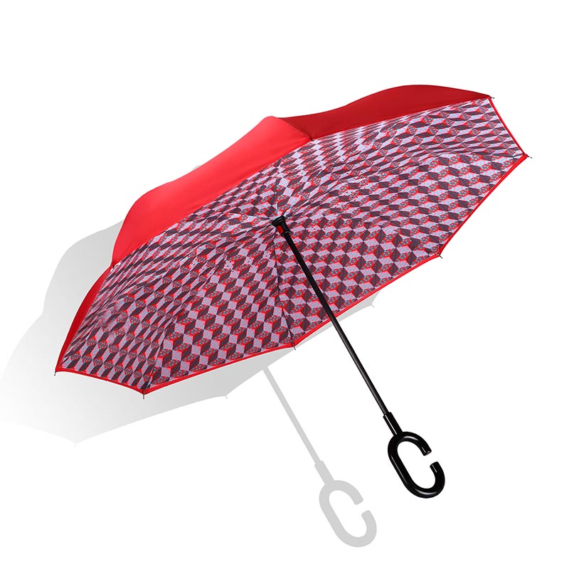 Diseño Impreso a prueba de viento Invertir Invertido Umbrella