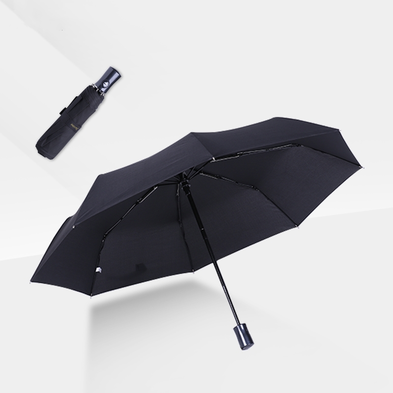 Umbrella de viaje plegable automática a prueba de viento negro