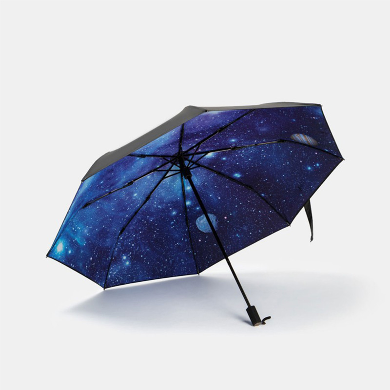 Viaje al aire libre Plegable Sol paraguas con impresión de cielo estrellado