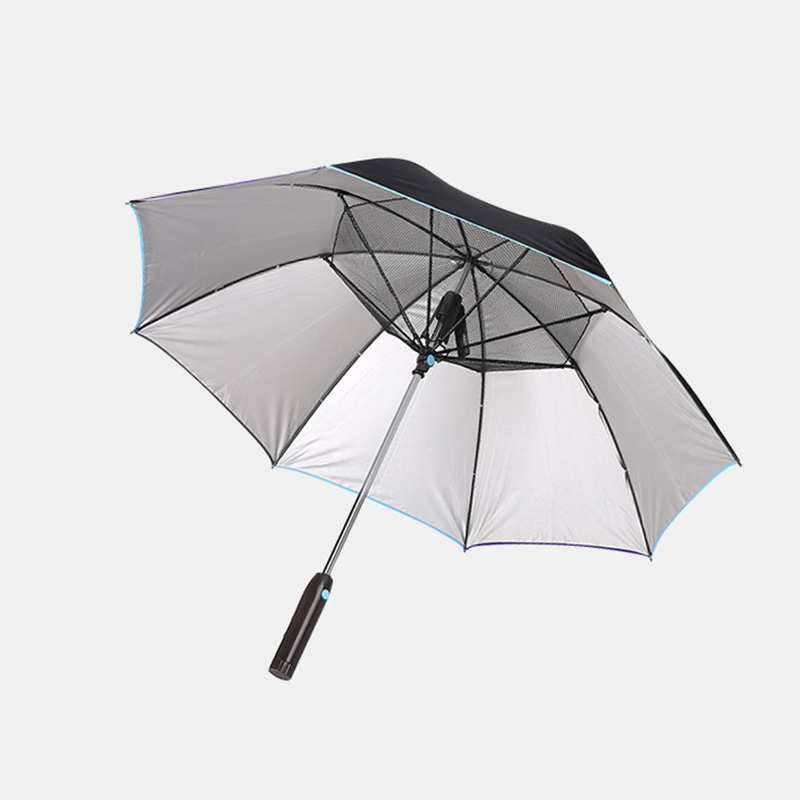 UV-reflejando a prueba de viento grandes paraguas de golf con ventilador