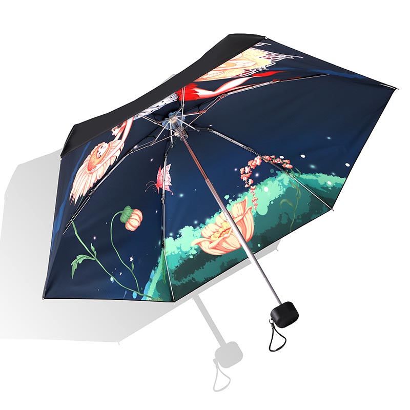 Dibujos animados de paraguas plegables a prueba de viento en todos los paneles de impresión 6