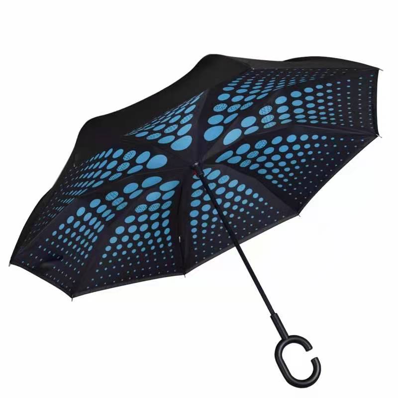 Paraguas plegable invertido a prueba de viento