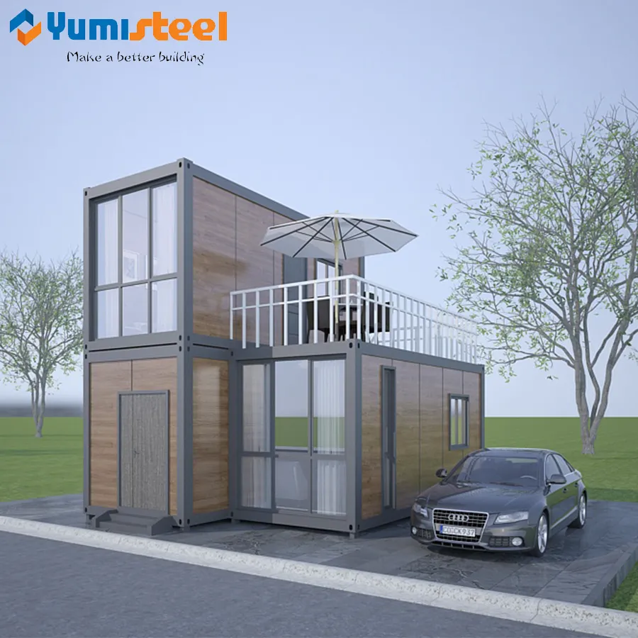 Casa de contenedor de dos pisos prefabricada para Villa