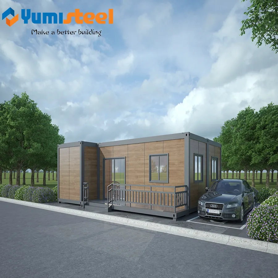 Casa de contenedor plano prefabricada para vivir / oficina / hogar / almacén