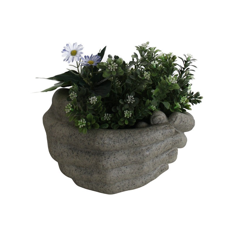 Decoración del jardín OEM y ODM Arenisca de arenisca de forma hecha a mano Flowerpot