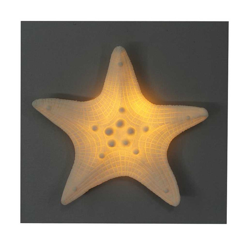 Sea Star Design Decorative in MDF Wood para artesanía con luces LED para decoración