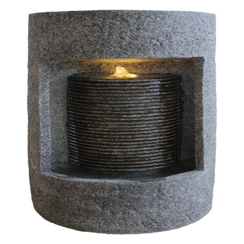 Fuente de agua de cilindro de columna oval de China OEM Victoria para decoración del hogar