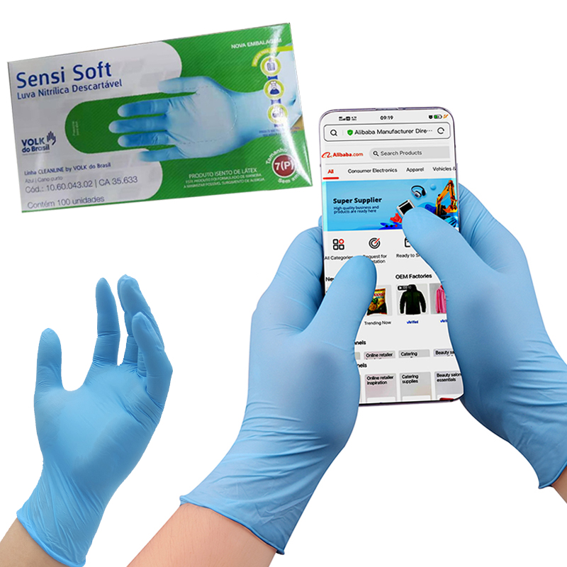 Los guantes médicos disponibles del nitrilo de la comida de los guantes del nitrilo de 100 pedazos/caja pulverizan libremente
