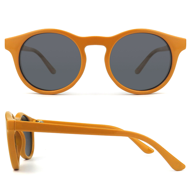 Gafas de sol polarizadas al por mayor para niños, lentes de sol polarizadas redondas con logotipo personalizado, moda reciclada, flexibles, cat.3, UV400, novedad de 2022