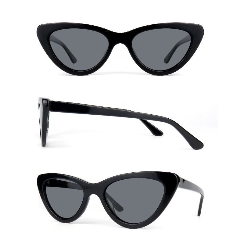 Gafas de sol con logotipo personalizado Gafas de sol tipo ojo de gato Buen precio Cat. 3 gafas de sol promocionales femeninas y masculinas del acetato UV400 unisex