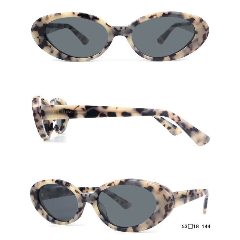 Gafas de sol ovaladas Retro para mujer, anteojos de sol a la moda de acetato de alta moda, lentes polarizados negros, novedad de 2022