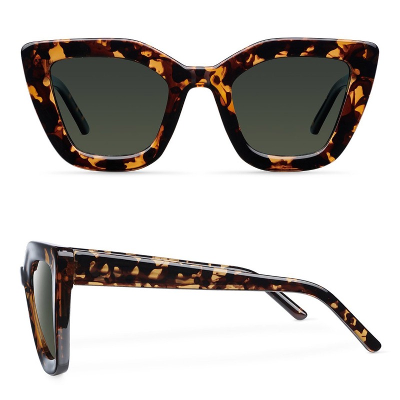 Gafas de sol con montura para hombre y mujer, anteojos de sol personalizados, a la moda, de plástico, ojo de gato, grande y cuadrado, PC de lujo, novedad de 2022