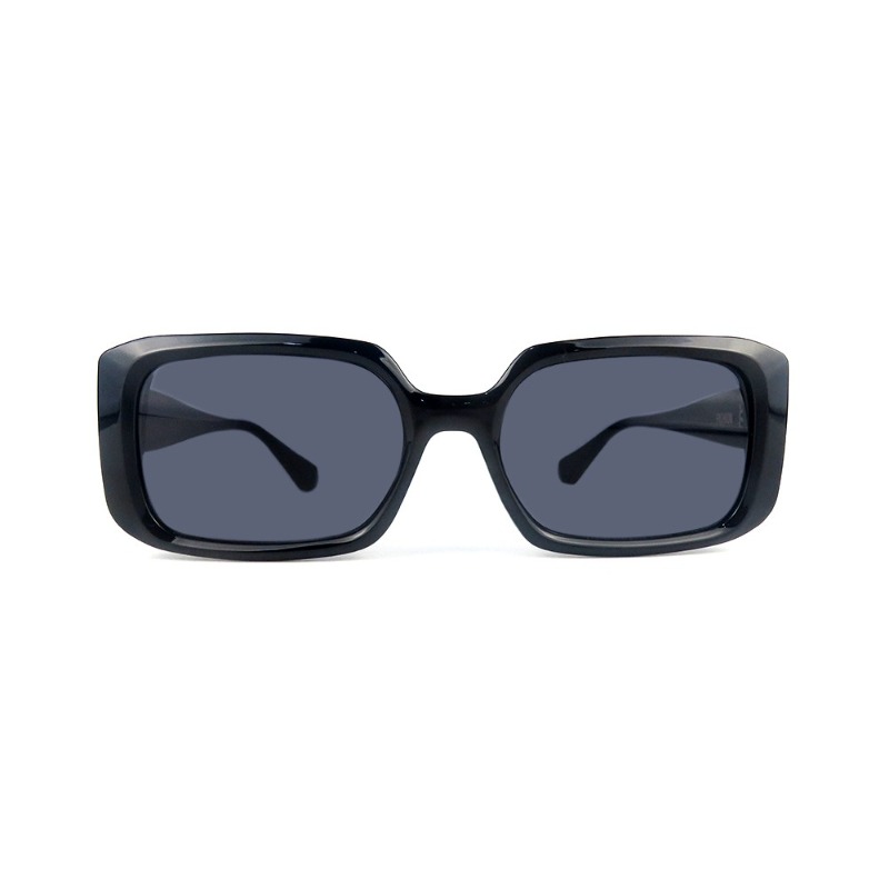 Gafas de sol con montura para mujer y hombre, lentes de sol rectangulares grandes de plástico y negro con logotipo personalizado, venta al por mayor, novedad de 2022
