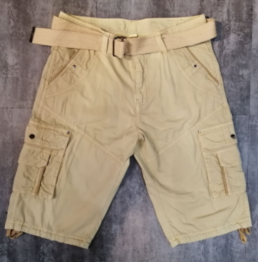 pantalones cortos lisos para hombre con cierre de cremallera y bolsillos laterales con cinturón