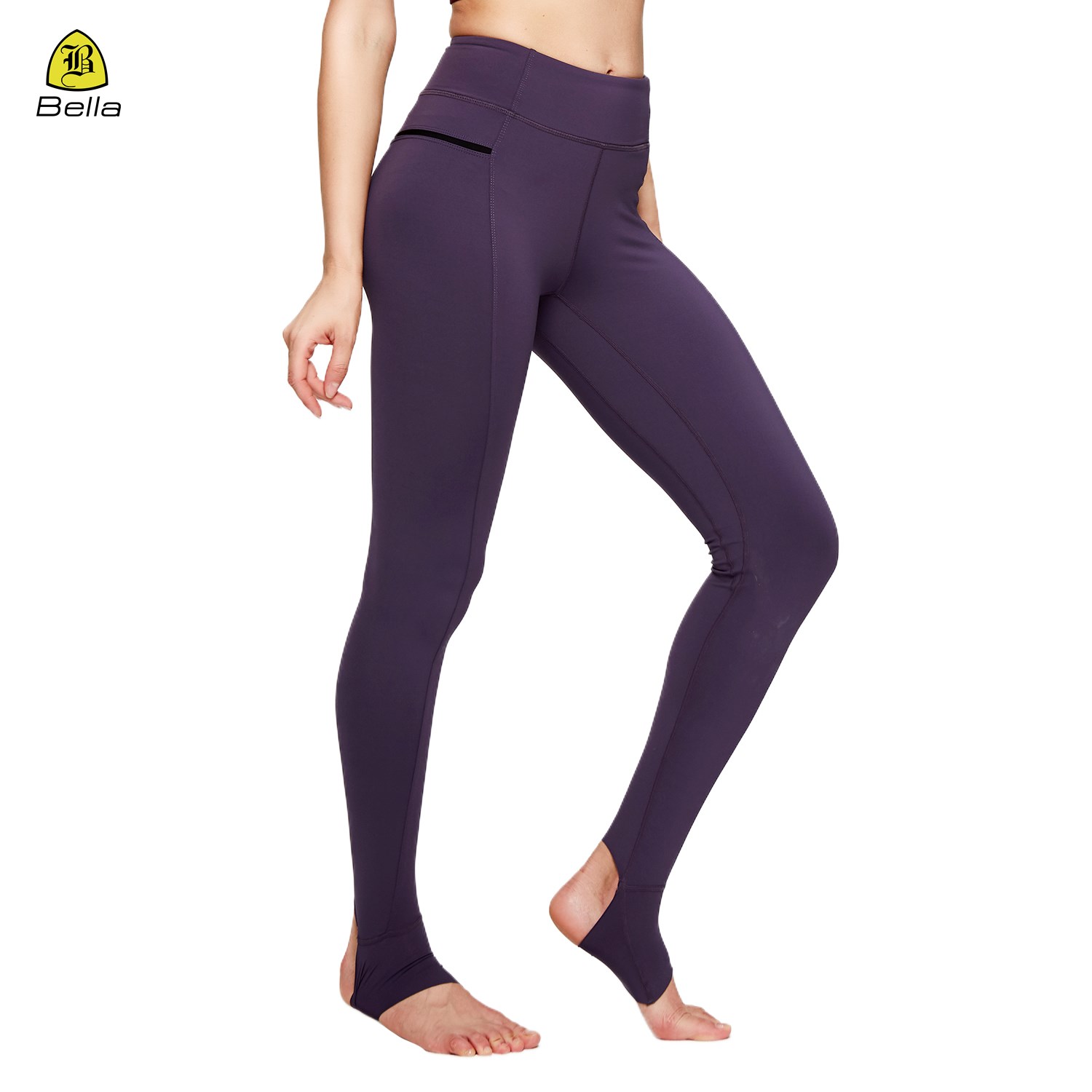 Leggings de yoga cómodos y elásticos con cintura alta y cintura alta sobre el talón