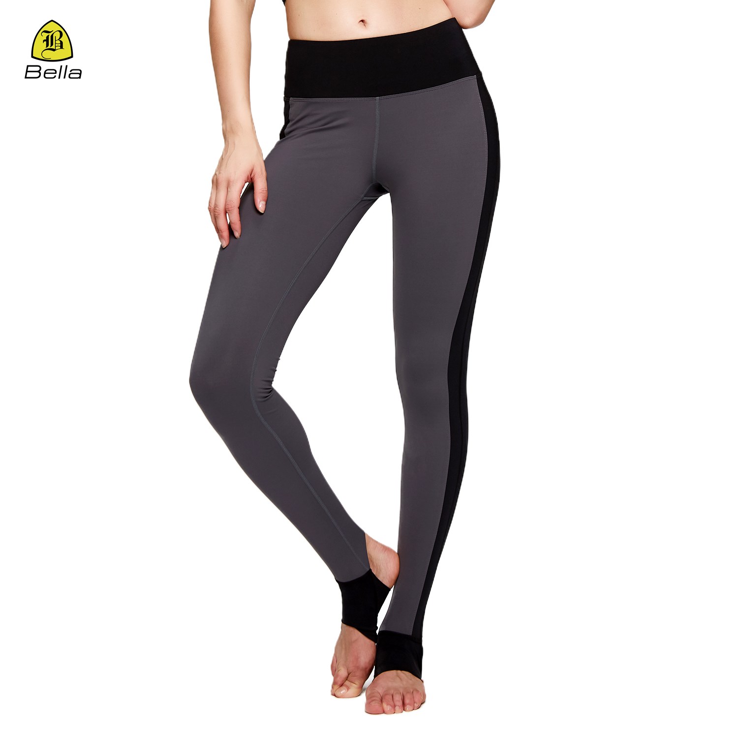 Pantalones de yoga cómodos y de compresión suave con diseño sobre el talón y bolsillo oculto