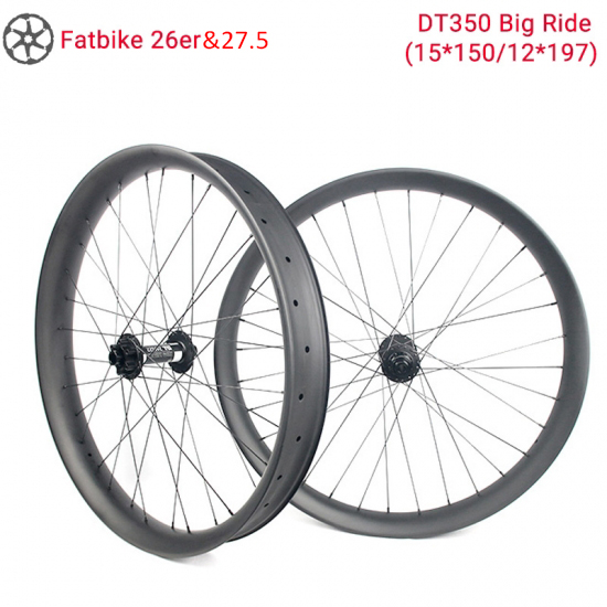 Ruedas de carbono Lightcarbon 26er y 27,5 Fatbike Ruedas de carbono para bicicleta de nieve Big Ride DT350