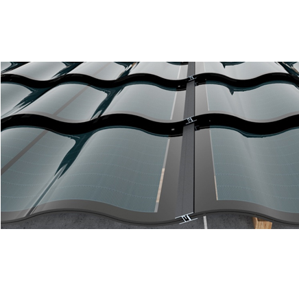 Techo de panel solar moderno para el hogar, todo negro, medio corte, multifuncional