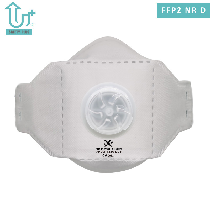 Protector anticontaminación Diseño de clip nasal de aluminio ajustable Algodón estático FFP2 Nr D Clasificación de filtro Mascarilla protectora facial plegable