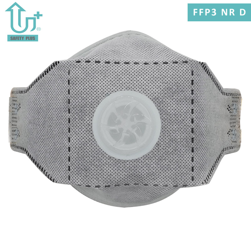 Diseño de clip nasal de aluminio ajustable Prueba estática de dolomita de algodón FFP3 Nr D Clasificación de filtro Mascarilla protectora facial plegable